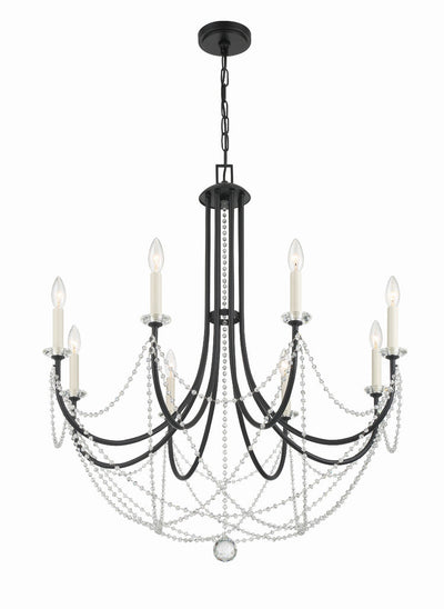 Antique Hardware Delilah 8 Light Matte Black Chandelier Chandelier