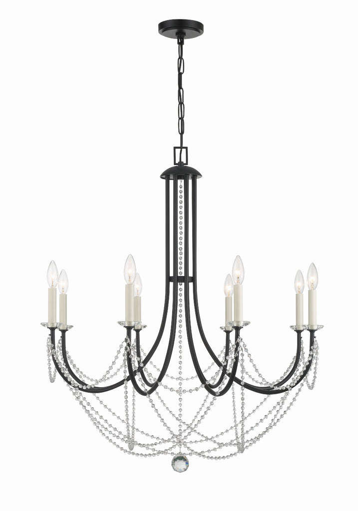 Antique Hardware Delilah 8 Light Matte Black Chandelier Chandelier