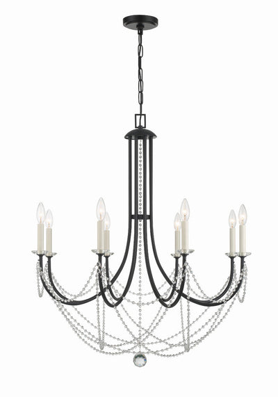 Antique Hardware Delilah 8 Light Matte Black Chandelier Chandelier