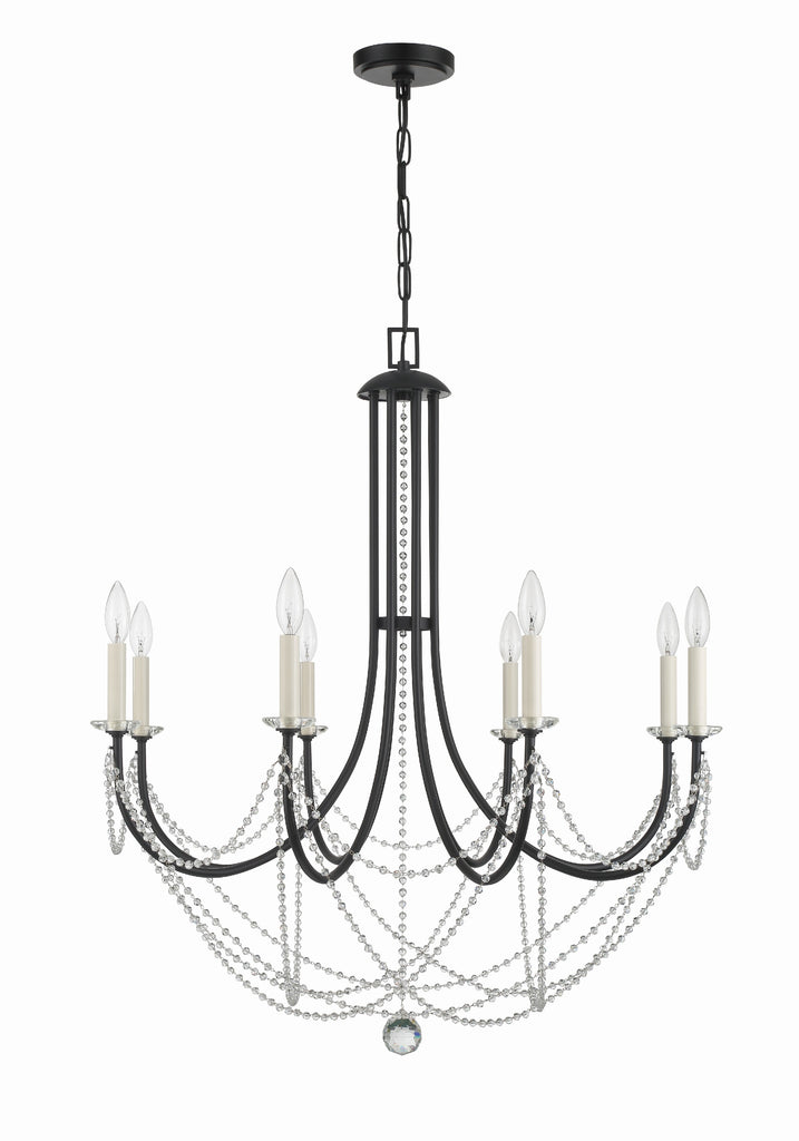 Antique Hardware Delilah 8 Light Matte Black Chandelier Chandelier