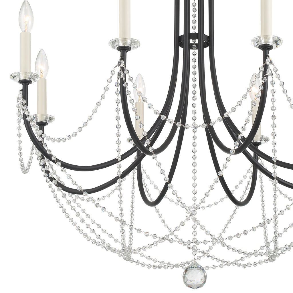 Antique Hardware Delilah 8 Light Matte Black Chandelier Chandelier