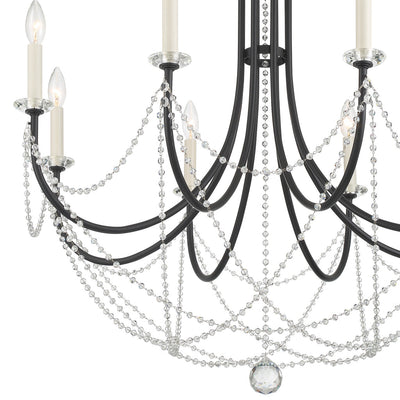 Antique Hardware Delilah 8 Light Matte Black Chandelier Chandelier