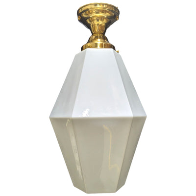 Antique Hardware 20 Inch Manhattan Skyscraper Prism Style Semi-Flush Mount Light (Polished Brass Finish) 