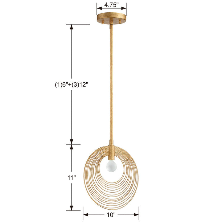 ##Antique Hardware## Doral 1 Light Renaissance Gold Mini Pendant