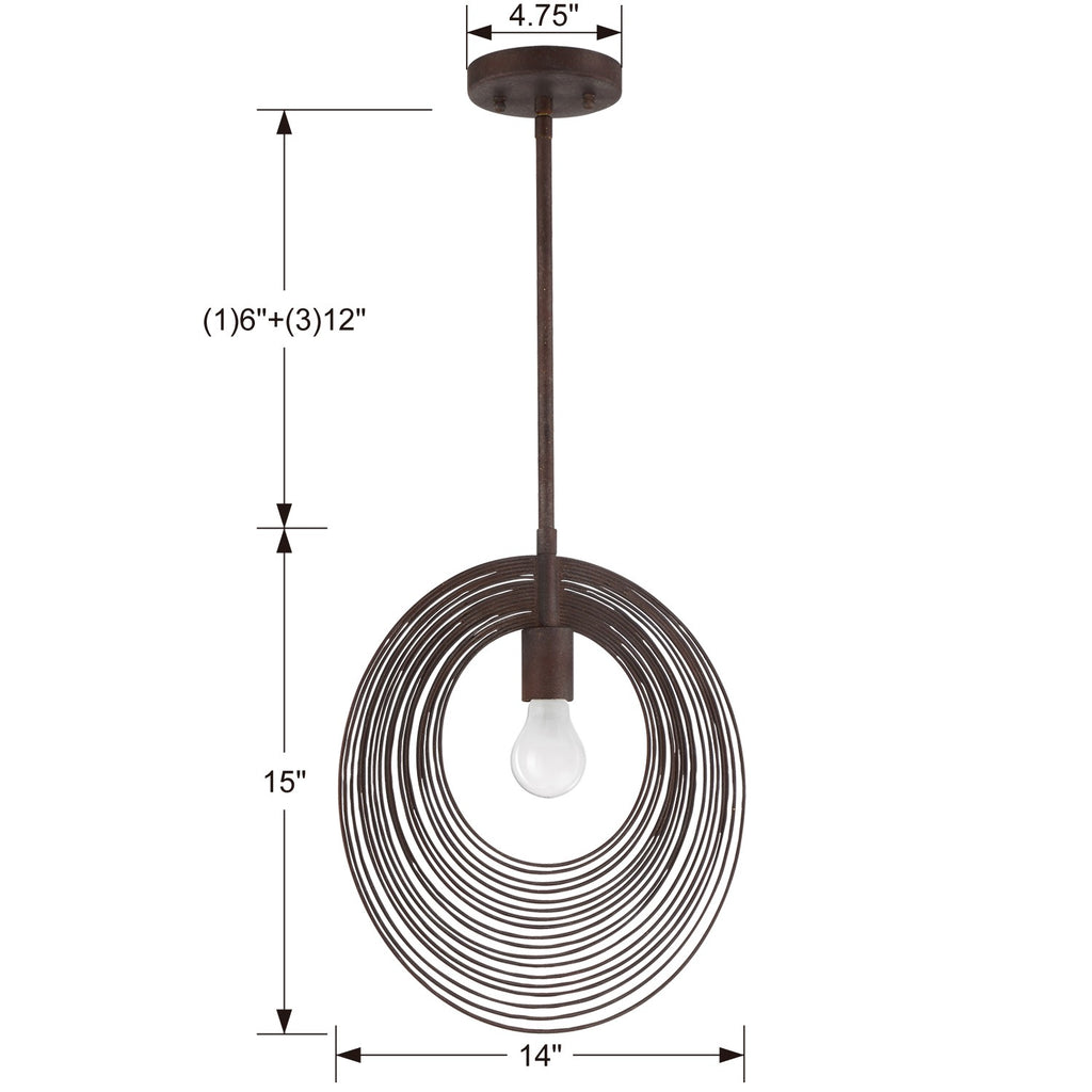 ##Antique Hardware## Doral 1 Light Forged Bronze Pendant