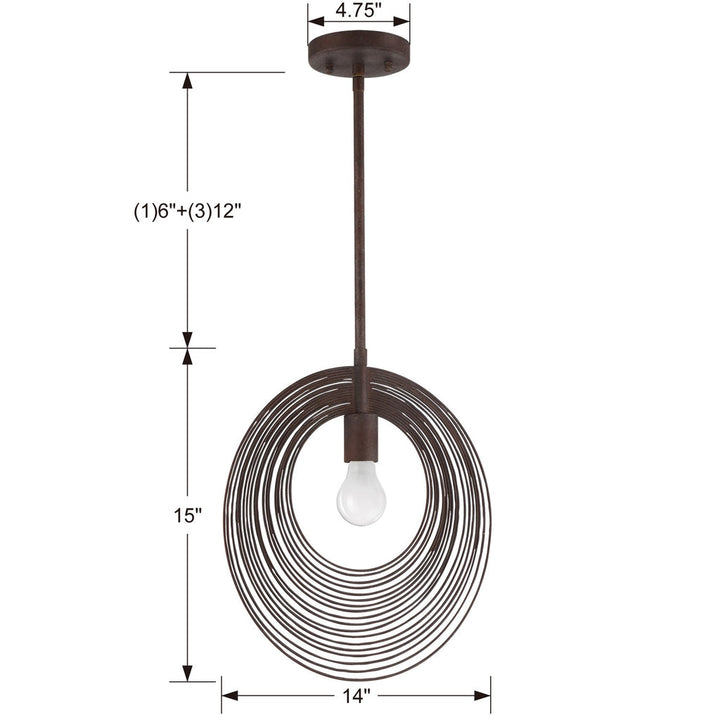 ##Antique Hardware## Doral 1 Light Forged Bronze Pendant