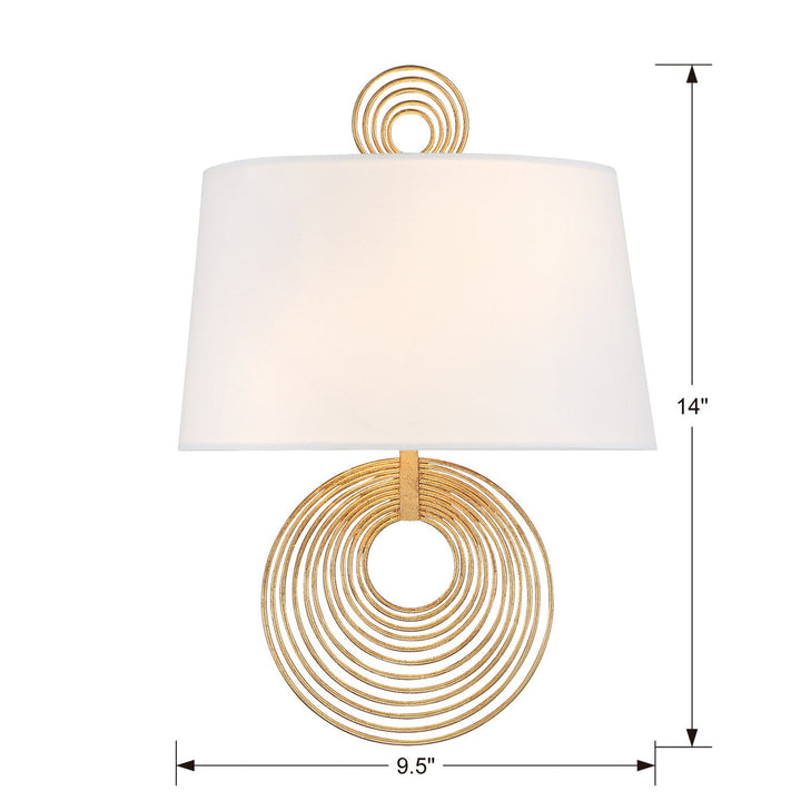 ##Antique Hardware## Doral 2 Light Renaissance Gold Sconce