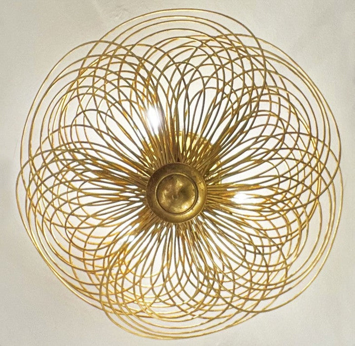 ##Antique Hardware## Doral 3 Light Renaissance Gold Semi Flush Mount