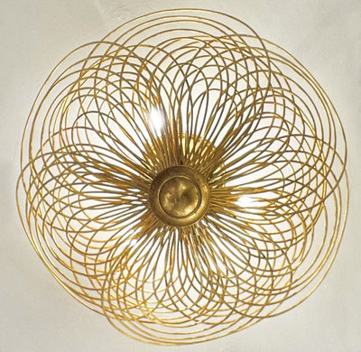 ##Antique Hardware## Doral 3 Light Renaissance Gold Semi Flush Mount