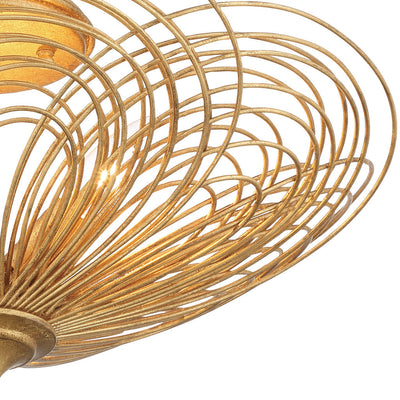 ##Antique Hardware## Doral 3 Light Renaissance Gold Semi Flush Mount
