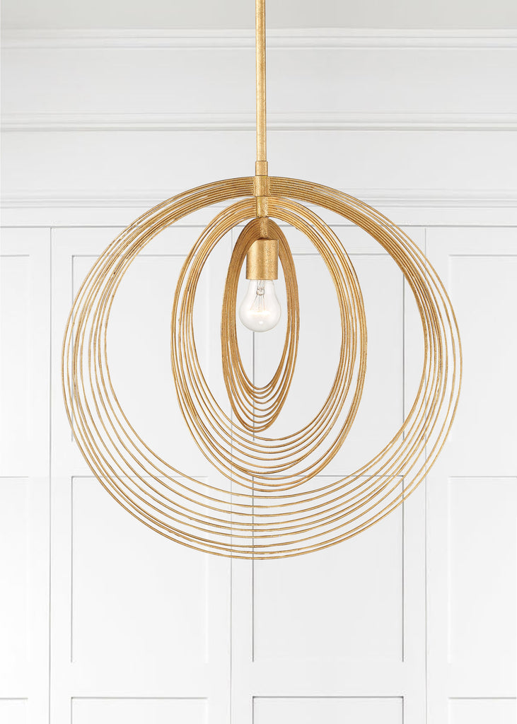 ##Antique Hardware## Doral 1 Light Renaissance Gold Pendant