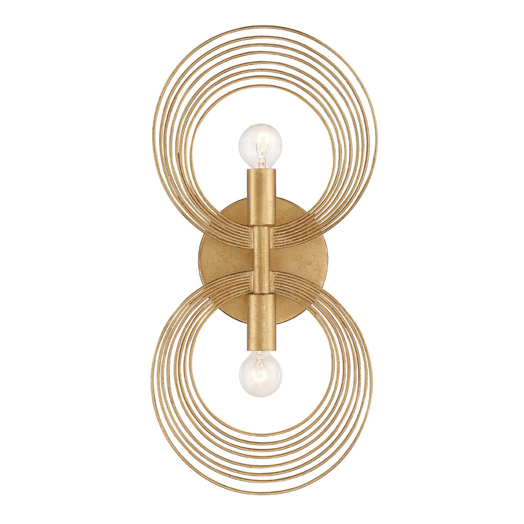 ##Antique Hardware## Doral 2 Light Renaissance Gold Sconce