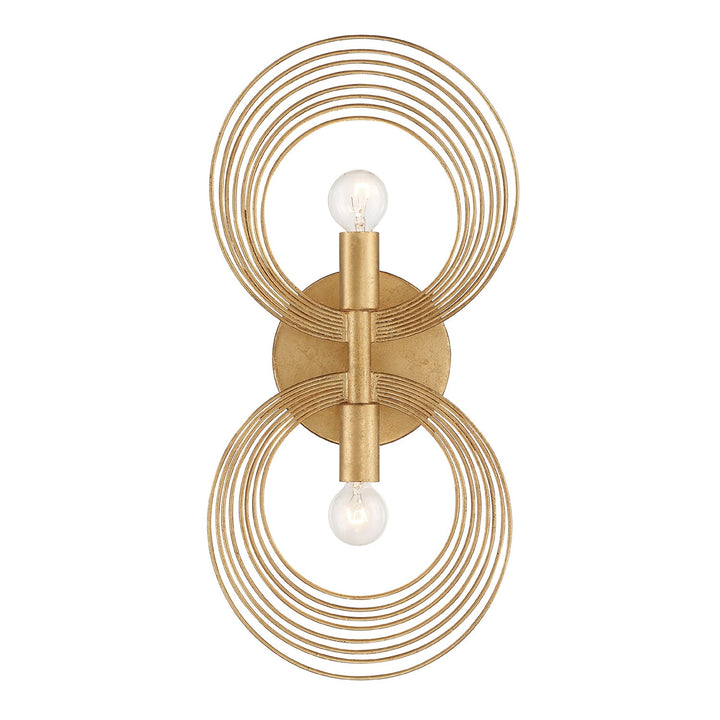 ##Antique Hardware## Doral 2 Light Renaissance Gold Sconce