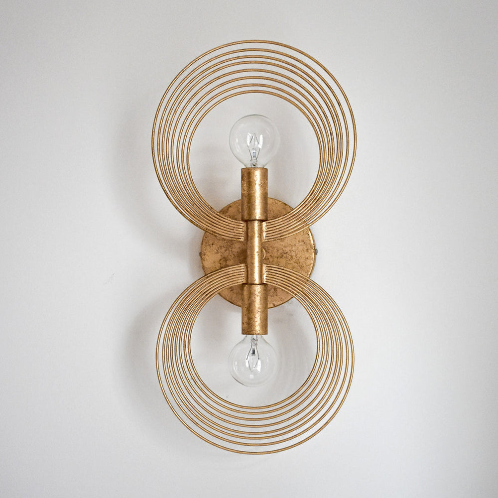 ##Antique Hardware## Doral 2 Light Renaissance Gold Sconce