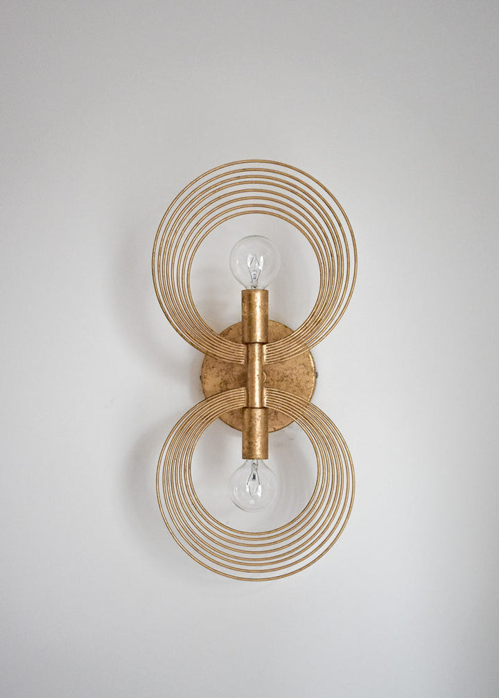 ##Antique Hardware## Doral 2 Light Renaissance Gold Sconce