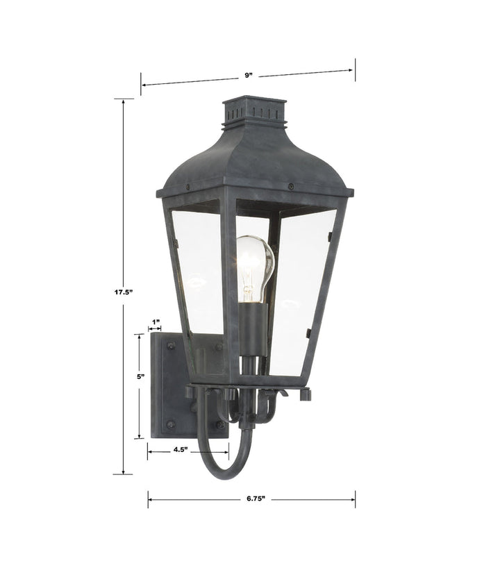 ##Antique Hardware## Dumont 1 Light Graphite Outdoor Sconce