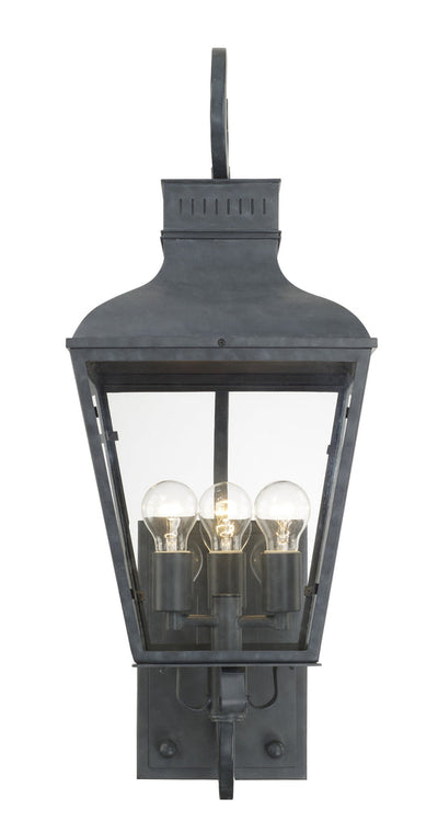 ##Antique Hardware## Dumont 3 Light Graphite Outdoor Sconce