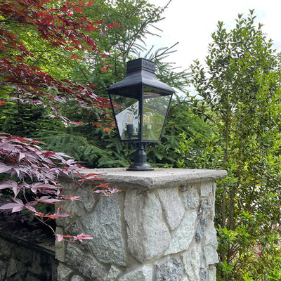 ##Antique Hardware## Dumont 3 Light Graphite Outdoor Post