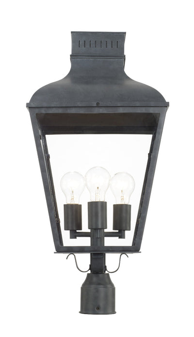 ##Antique Hardware## Dumont 3 Light Graphite Outdoor Post
