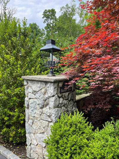 ##Antique Hardware## Dumont 3 Light Graphite Outdoor Post