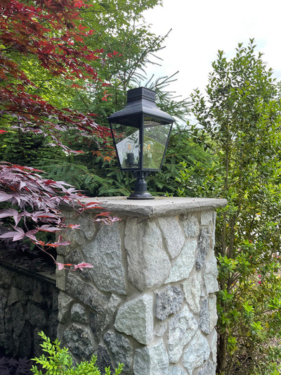 ##Antique Hardware## Dumont 3 Light Graphite Outdoor Post