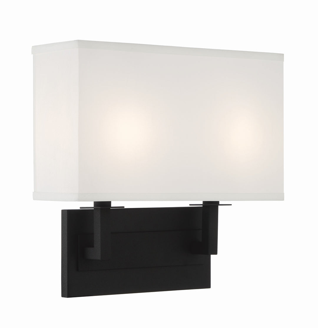 ##Antique Hardware## Durham 2 Light Black Forged Sconce