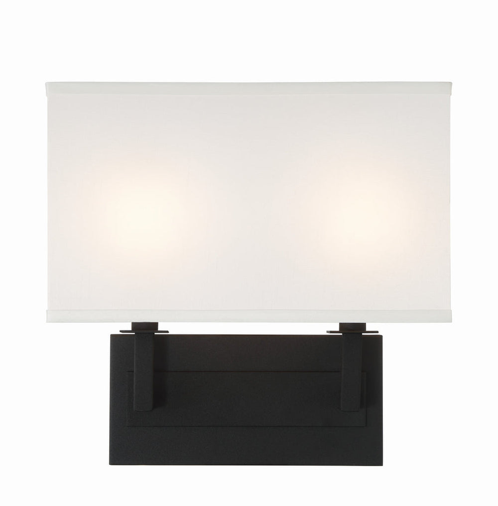 ##Antique Hardware## Durham 2 Light Black Forged Sconce