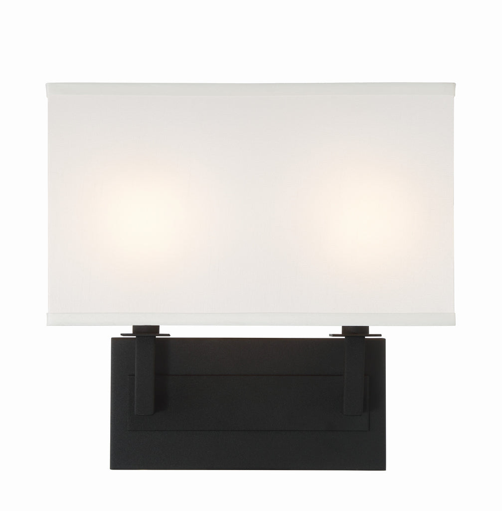 ##Antique Hardware## Durham 2 Light Black Forged Sconce