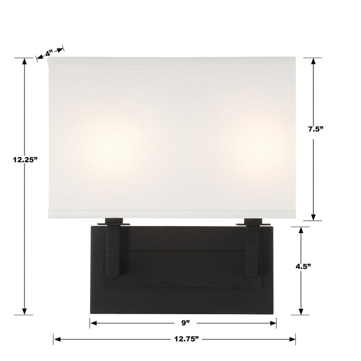 ##Antique Hardware## Durham 2 Light Black Forged Sconce