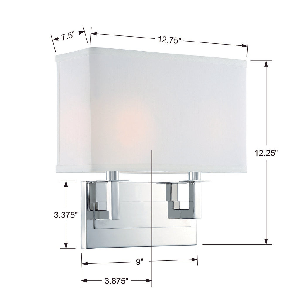 ##Antique Hardware## Durham 2 Light Polished Nickel Sconce