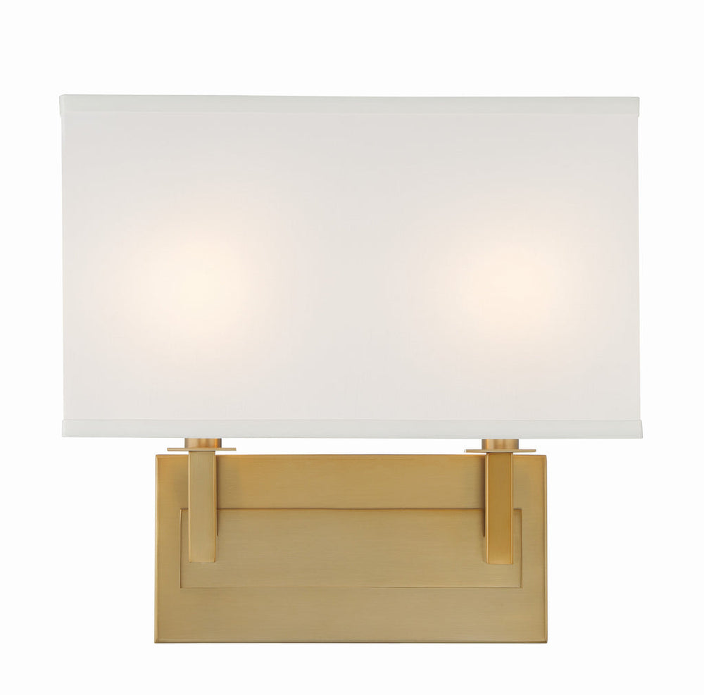 ##Antique Hardware## Durham 2 Light Vibrant Gold Sconce