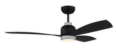 ##Antique Hardware## 52" Donovan, Flat Black/Painted Nickel finish, Flat black Blades, Light kit Included (Optional)