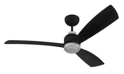 ##Antique Hardware## 52" Donovan, Flat Black/Painted Nickel finish, Flat black Blades, Light kit Included (Optional)