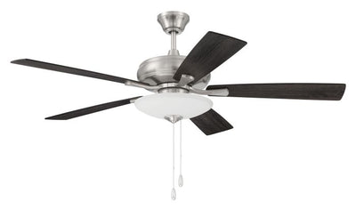 ##Antique Hardware## 52" Eos 3 Light Bowl in Brushed Polished Nickel w/ Brushed Nickel/Greywood Blades
