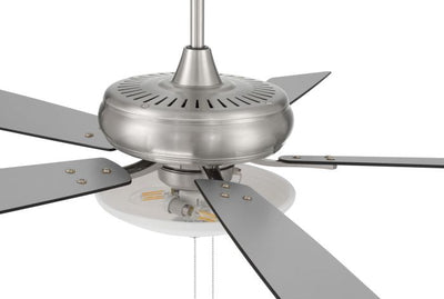 ##Antique Hardware## 52" Eos 3 Light Bowl in Brushed Polished Nickel w/ Brushed Nickel/Greywood Blades