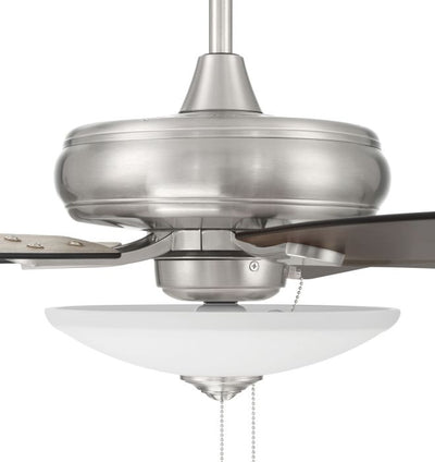 ##Antique Hardware## 52" Eos 3 Light Bowl in Brushed Polished Nickel w/ Driftwood/Walnut Blades