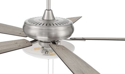 ##Antique Hardware## 52" Eos 3 Light Bowl in Brushed Polished Nickel w/ Driftwood/Walnut Blades