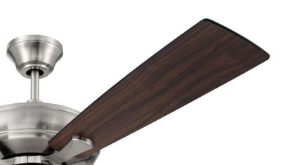 ##Antique Hardware## 52" Eos 3 Light Bowl in Brushed Polished Nickel w/ Driftwood/Walnut Blades
