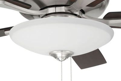 ##Antique Hardware## 52" Eos 3 Light Bowl in Brushed Polished Nickel w/ Driftwood/Walnut Blades