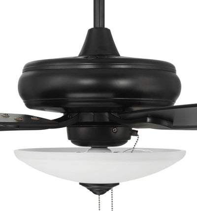 ##Antique Hardware## 52" Eos 3 Light Bowl in Flat Black w/ Flat Black/Greywood Blades