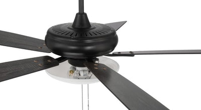 ##Antique Hardware## 52" Eos 3 Light Bowl in Flat Black w/ Flat Black/Greywood Blades