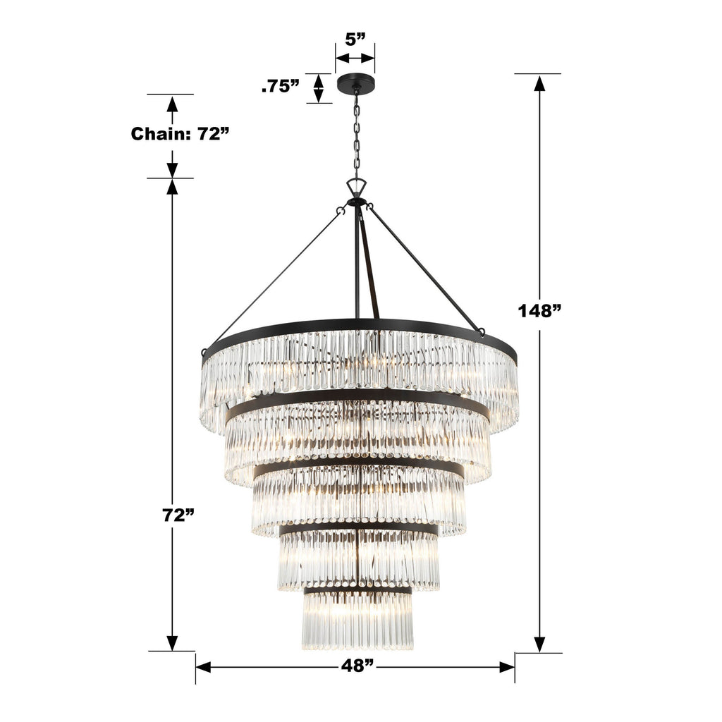 Antique Hardware Emory 30 Light Black Forged Chandelier Chandelier