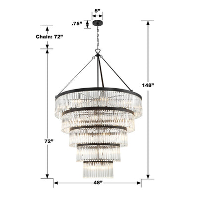 Antique Hardware Emory 30 Light Black Forged Chandelier Chandelier