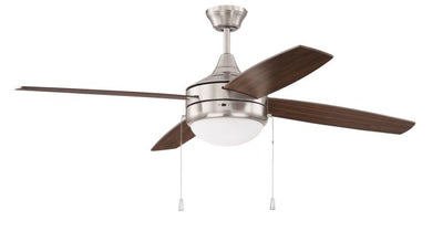 ##Antique Hardware## 52" Phaze Energy Star 4 in Brushed Polished Nickel w/ Walnut/Dark Oak Blades