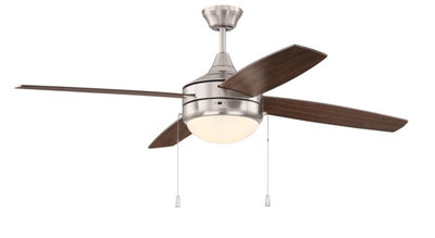 ##Antique Hardware## 52" Phaze Energy Star 4 in Brushed Polished Nickel w/ Walnut/Dark Oak Blades