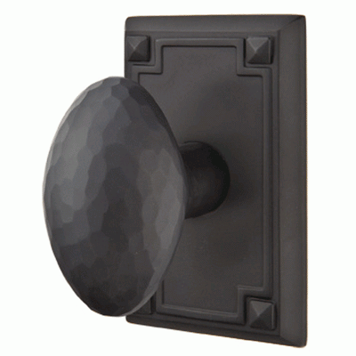 ##Antique Hardware## Hammered Egg Knob With Rectangular Rosette (Several Finish Options)