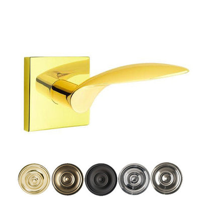 Antique Hardware Emtek Solid Brass Mercury Lever With Square Rosette (Several Finish Options) EMTEK LEVER DOOR KNOB