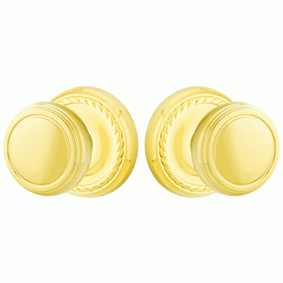 ##Antique Hardware## Solid Brass Norwich Door Knob Set With Rope Rosette (Several Finish Options)