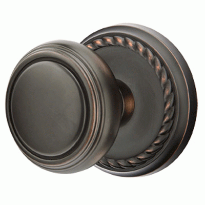 ##Antique Hardware## Solid Brass Norwich Door Knob Set With Rope Rosette (Several Finish Options)