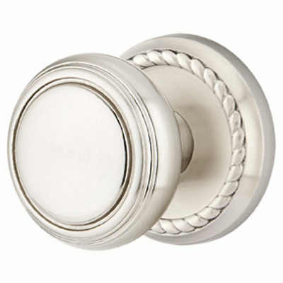 ##Antique Hardware## Solid Brass Norwich Door Knob Set With Rope Rosette (Several Finish Options)